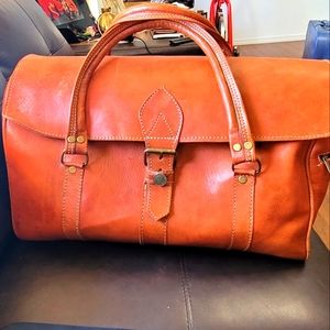 Custom Moroccan leather duffle bag